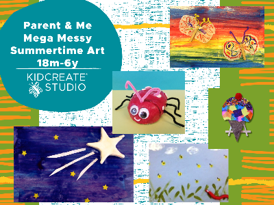 Parent & Me - Mega Messy Summertime Time Art- Weekly Class (18m-6y) Parent & Me - Mega Messy Summertime Time Art- Weekly Class (18m-6y)